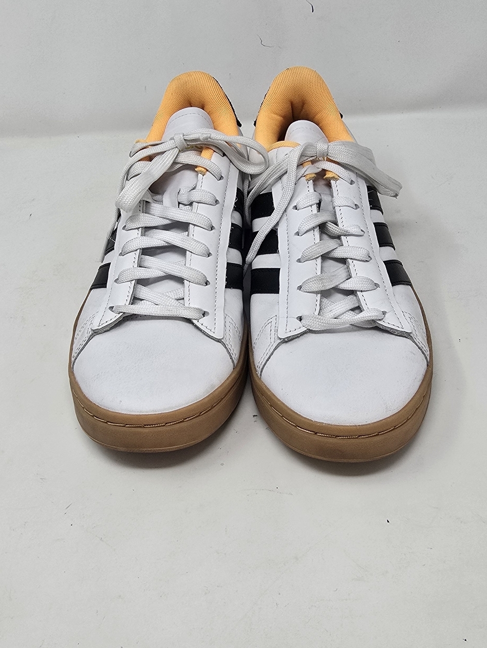 Adidas women 9.5 grand court alpha white flash orange sneakers grunge skaters - Picture 6 of 9